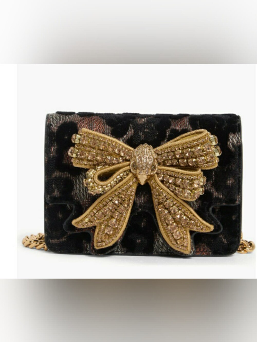 KURT GEIGER EXTRA SMALL SHOREDITCH CRYSTAL BOWN CROSSBODY  BAG